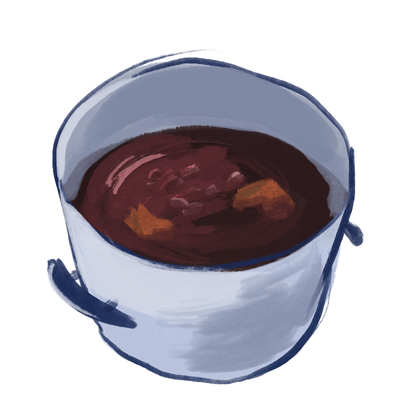 red beans and orange peels in a pot